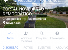 Portal Novo Airão Democrático: o grupo no Facebook que reúne mais de 11 mil participantes no AM faz aniversário